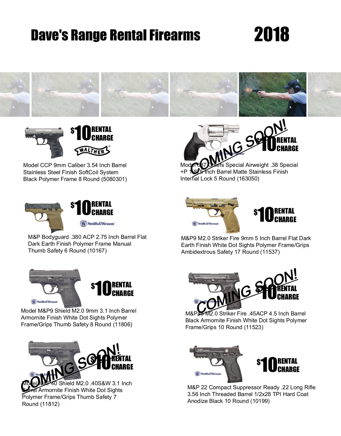 Range Rentals Dave's Gun Shop Inc